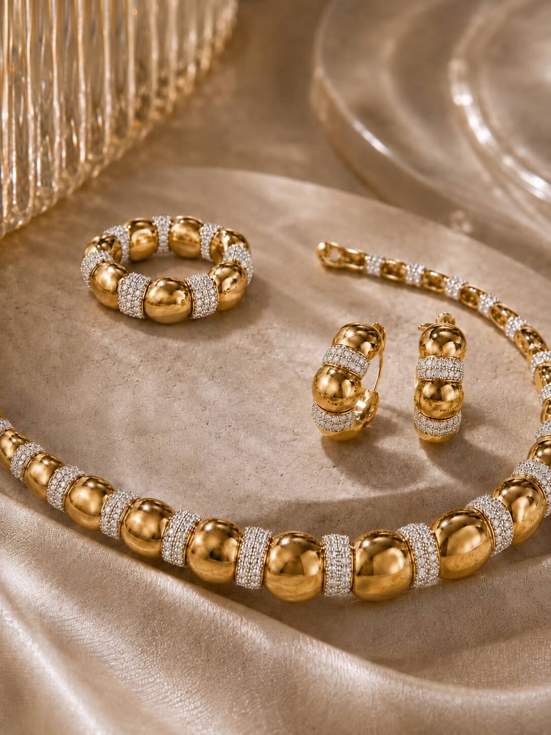 Gold and diamond jewelry collection